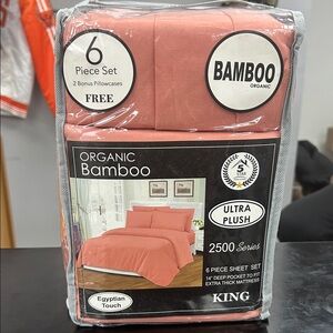 BAMBOO Organic Coral King Sheet Set